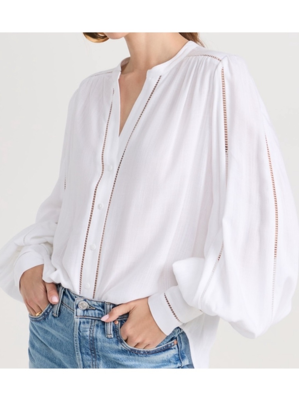 L'AGENCE Kiera Ladder Trim Blouse XS